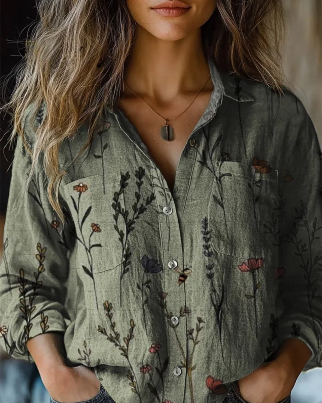 Georgina | Vintage Cotton Long Sleeve Shirt