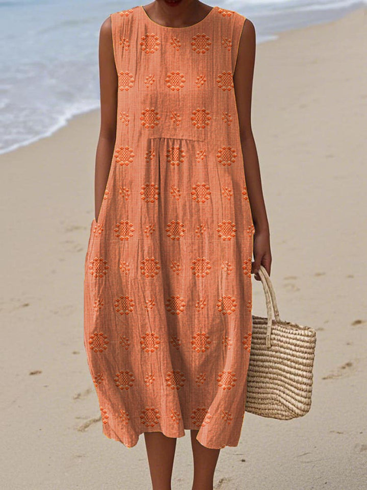 Mia™- Elegant Sleeveless Dress with Pockets