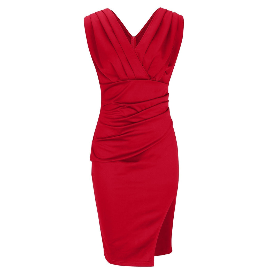 Desi | V Neck Slit Dress