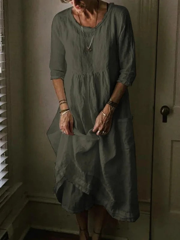 Tasoula - Elegant Round Neck Dress