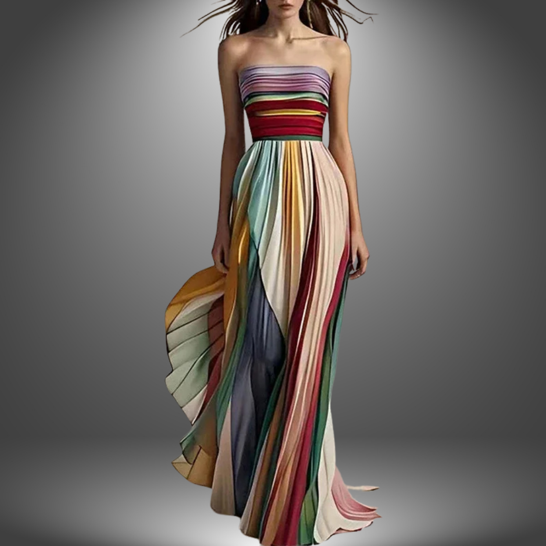Luna – Bold & Flowing Strapless Dress