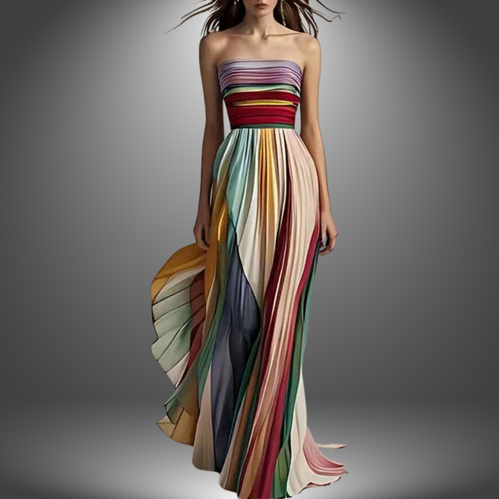 Luna – Bold & Flowing Strapless Dress