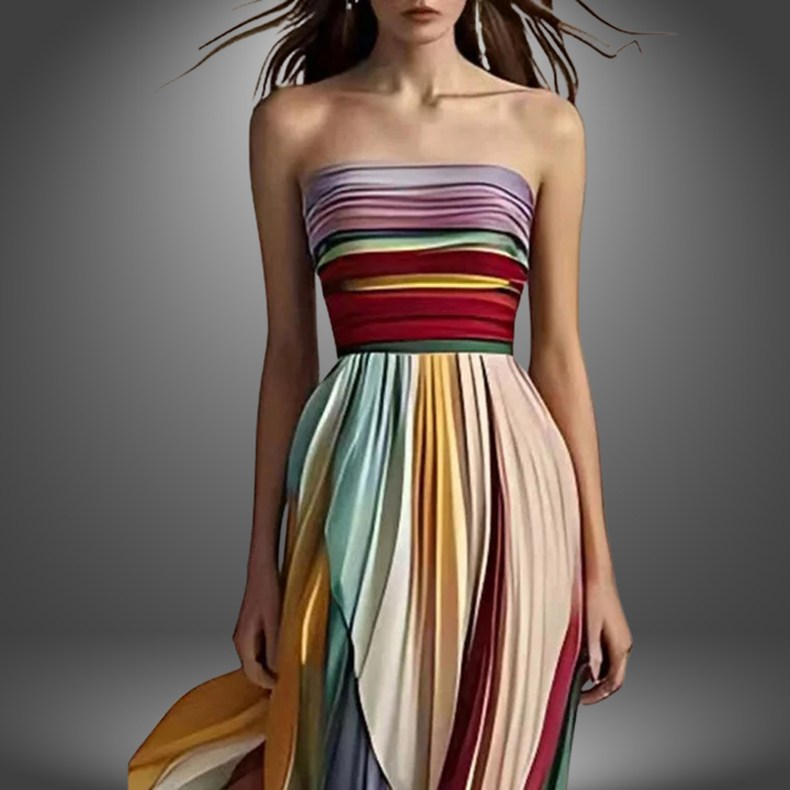 Luna – Bold & Flowing Strapless Dress