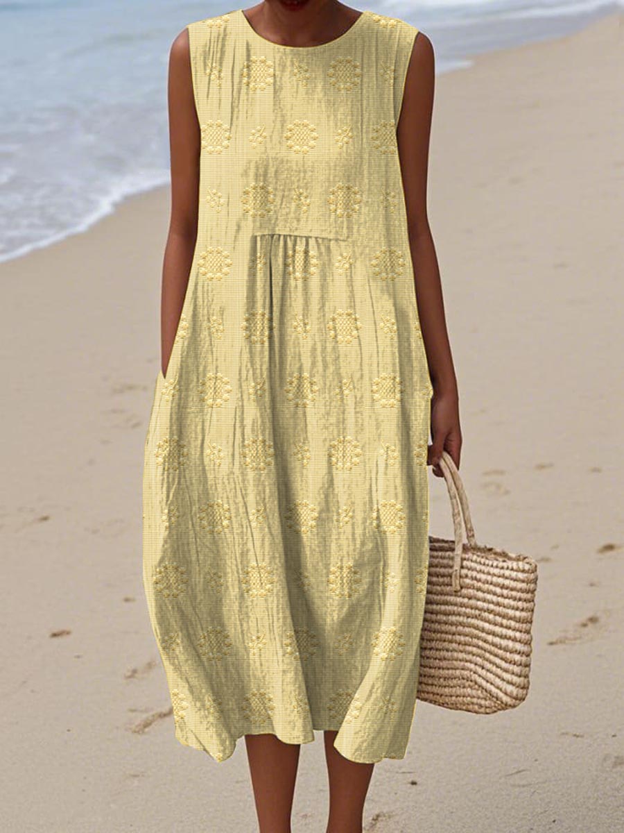 Mia™- Elegant Sleeveless Dress with Pockets