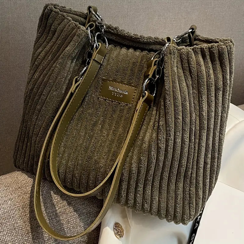 Layla - Elegant Corduroy Tote Bag