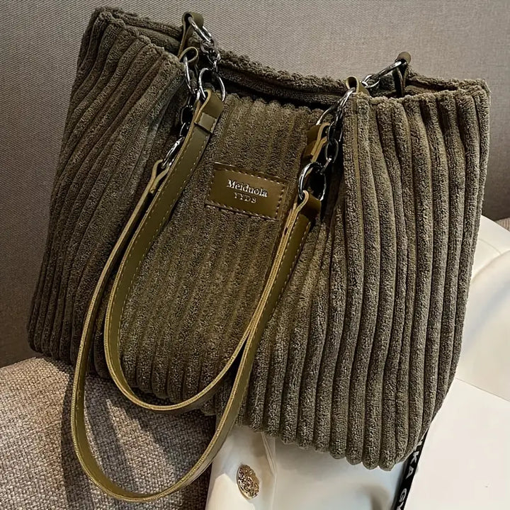 Layla - Elegant Corduroy Tote Bag