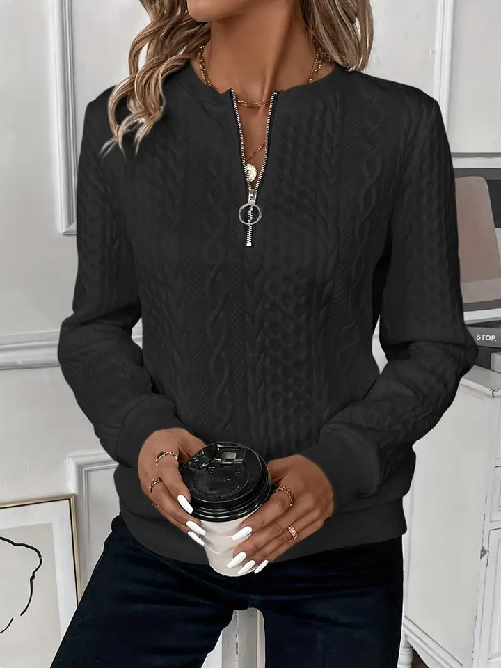 Emma |  Elegant Quarter-Zip Sweater