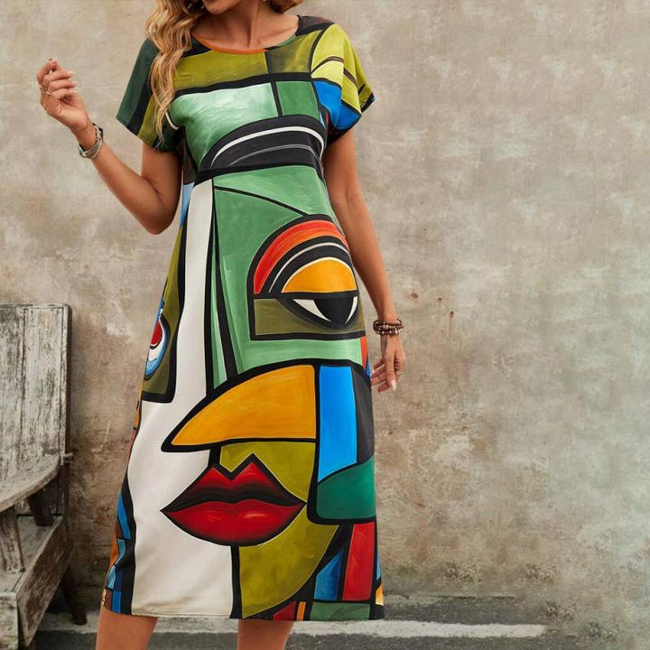 Lorena - Casual Dress with Abstract Print