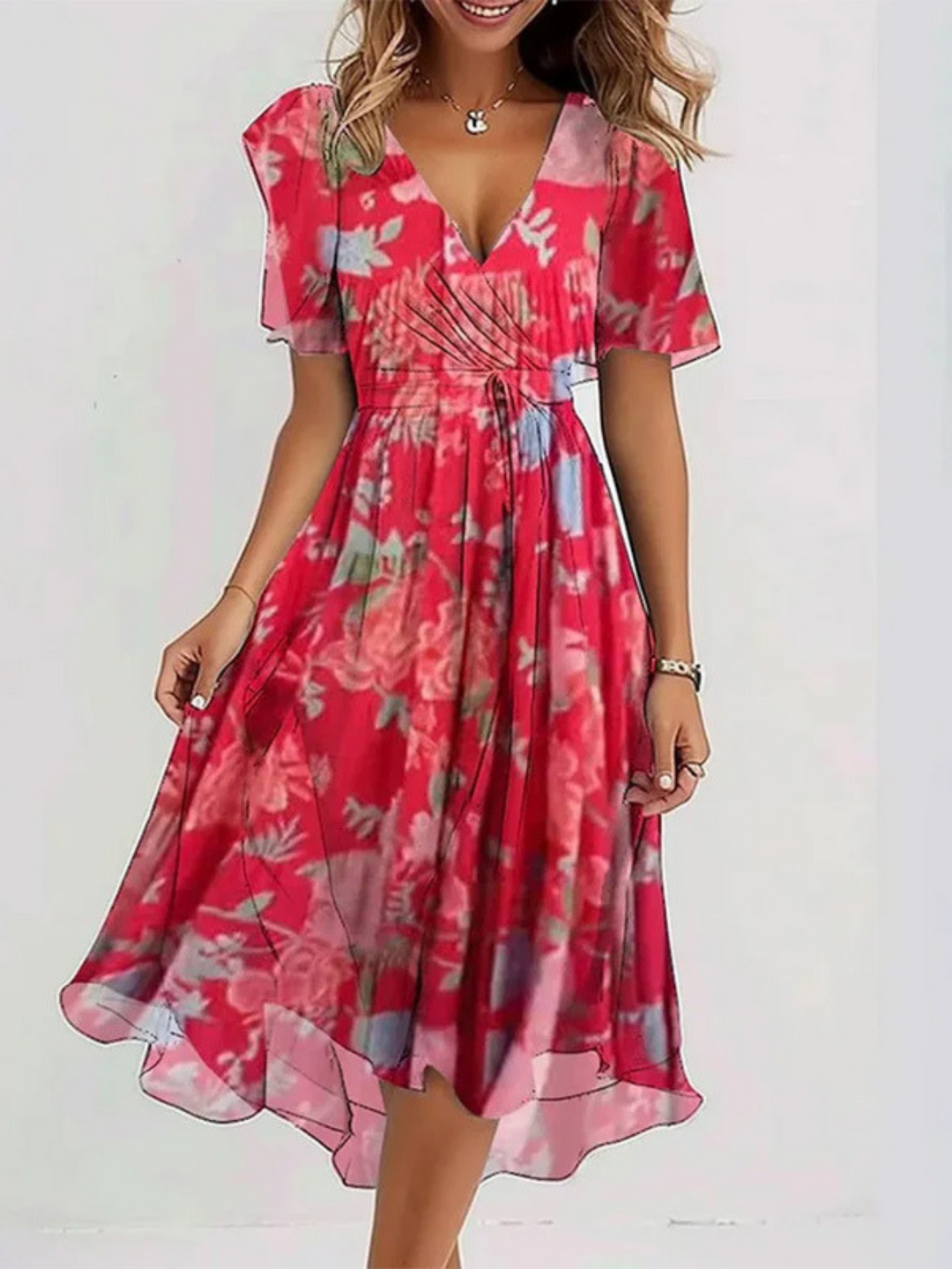 Lavina – Vibrant Boho Midi Dress