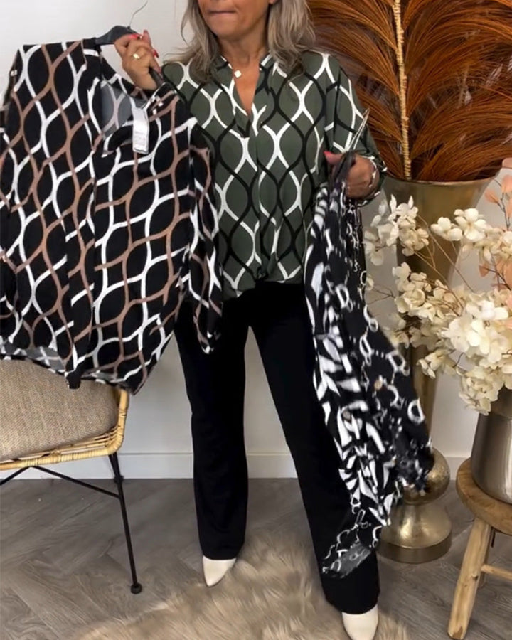 Selya™ - Geometric Print Blouse