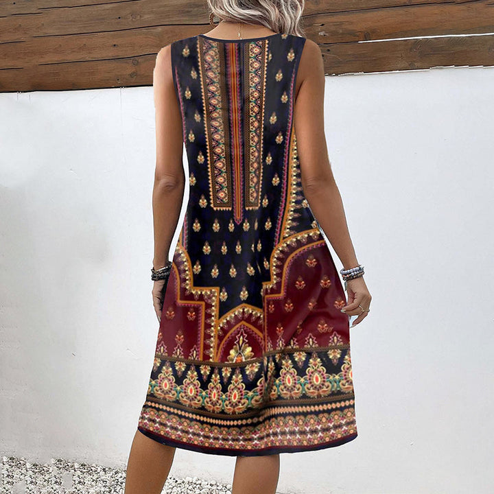 Kamala - Vintage Dress with Ethnic Print