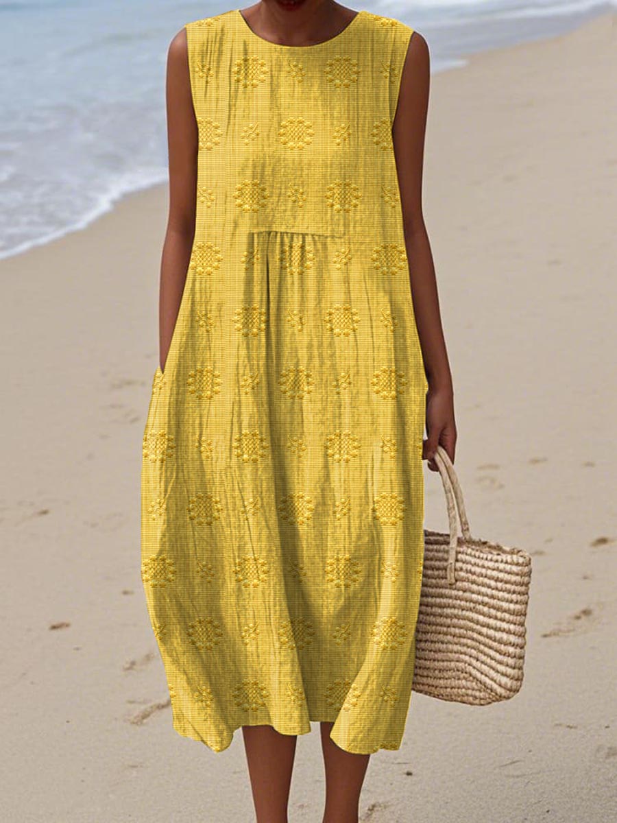 Mia™- Elegant Sleeveless Dress with Pockets