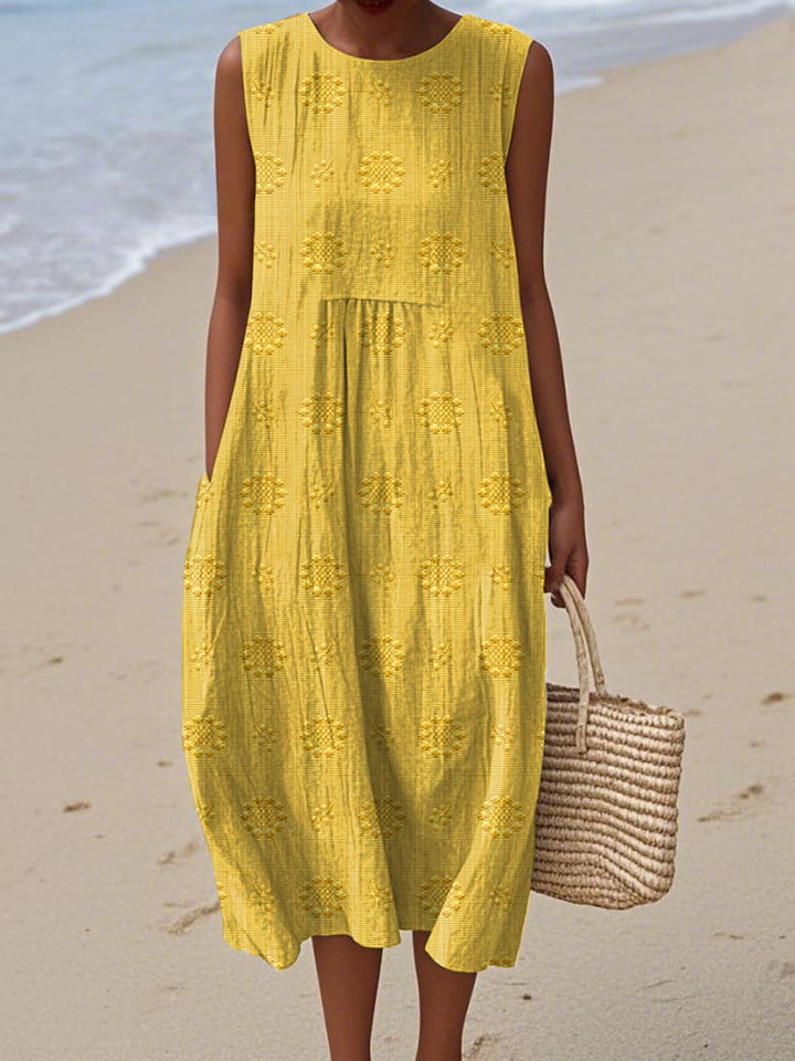 Mia™- Elegant Sleeveless Dress with Pockets