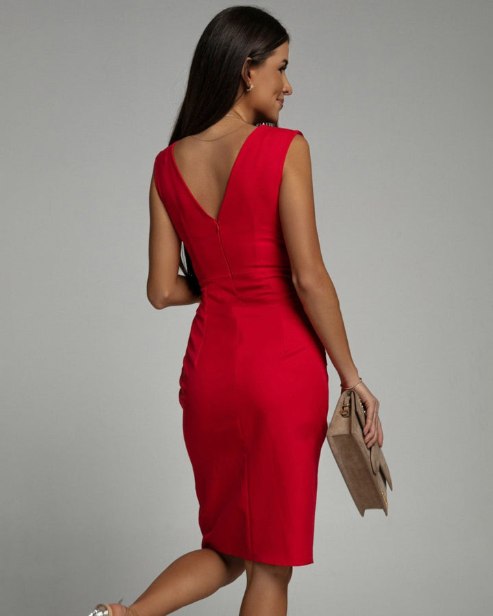Desi | V Neck Slit Dress
