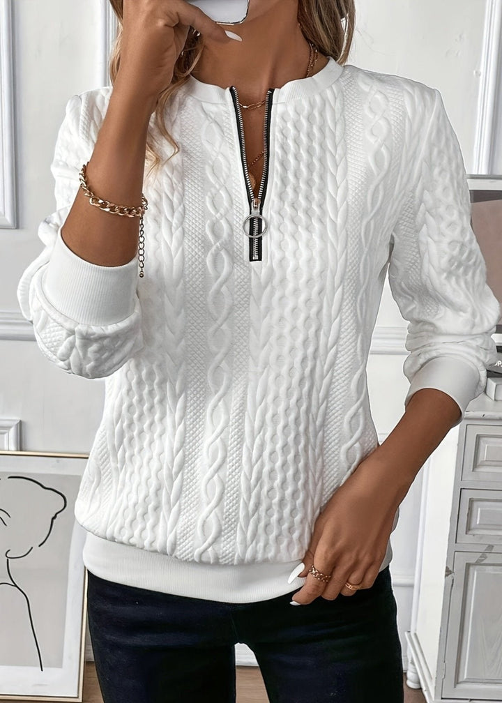 Emma |  Elegant Quarter-Zip Sweater