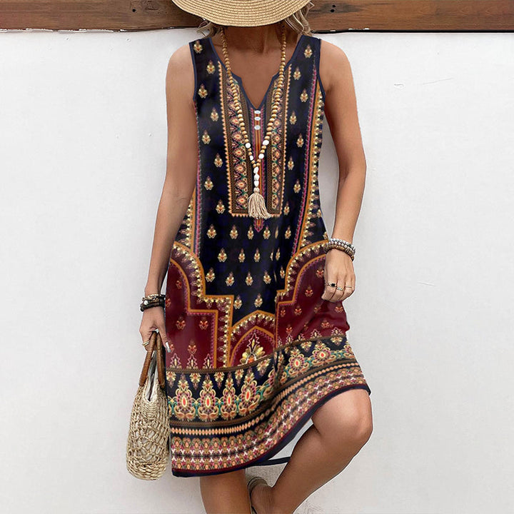 Kamala - Vintage Dress with Ethnic Print