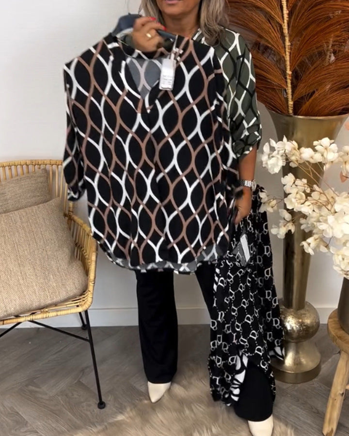 Selya™ - Geometric Print Blouse