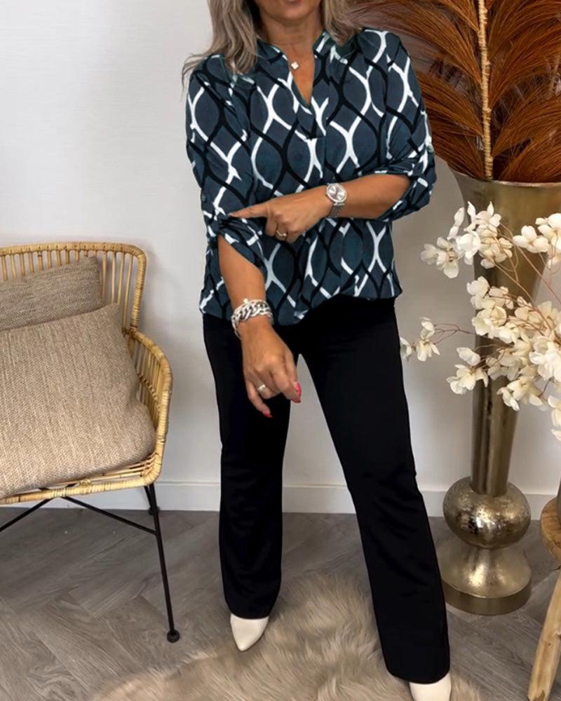 Selya™ - Geometric Print Blouse