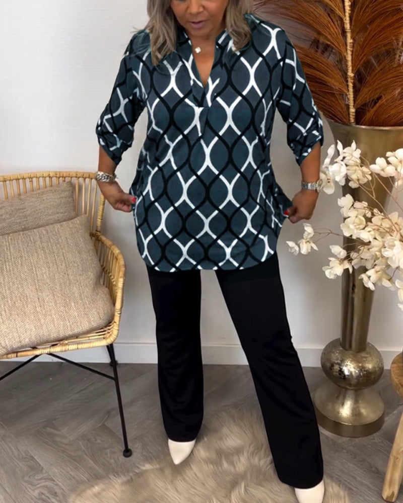 Selya™ - Geometric Print Blouse