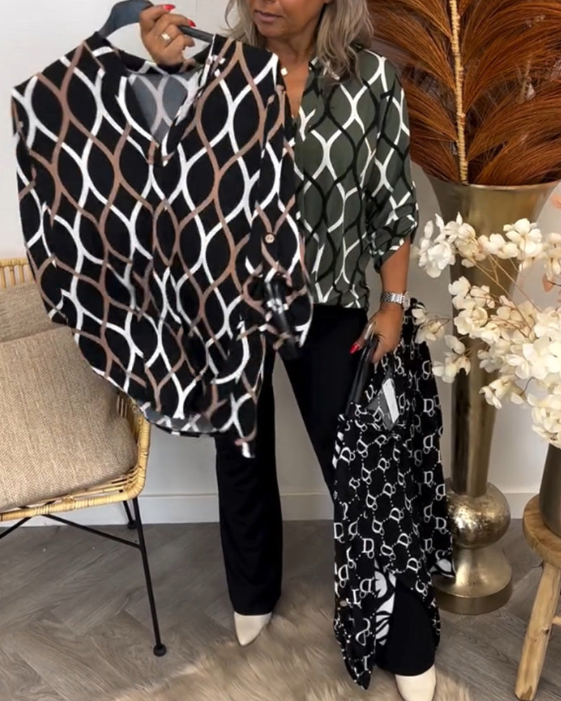Selya™ - Geometric Print Blouse