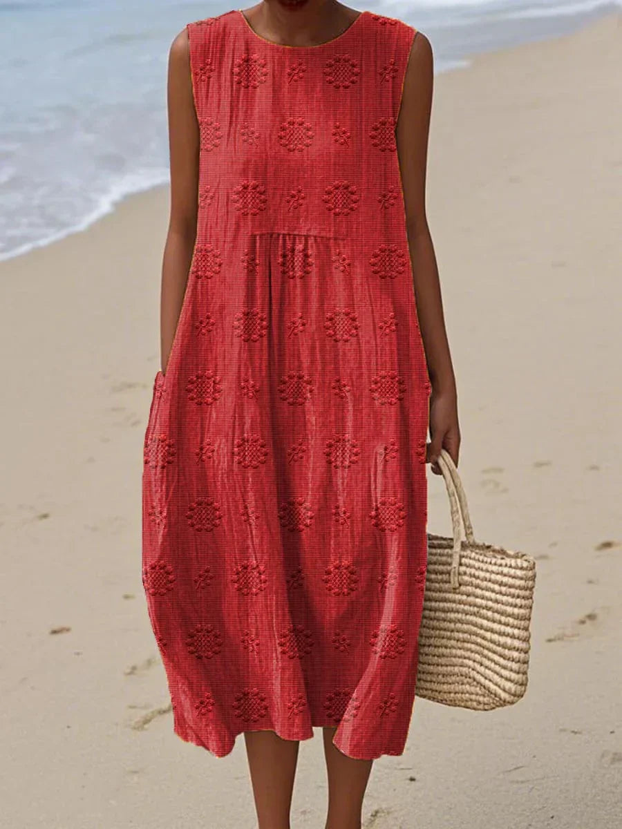 Mia™- Elegant Sleeveless Dress with Pockets