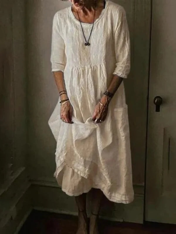 Tasoula - Elegant Round Neck Dress