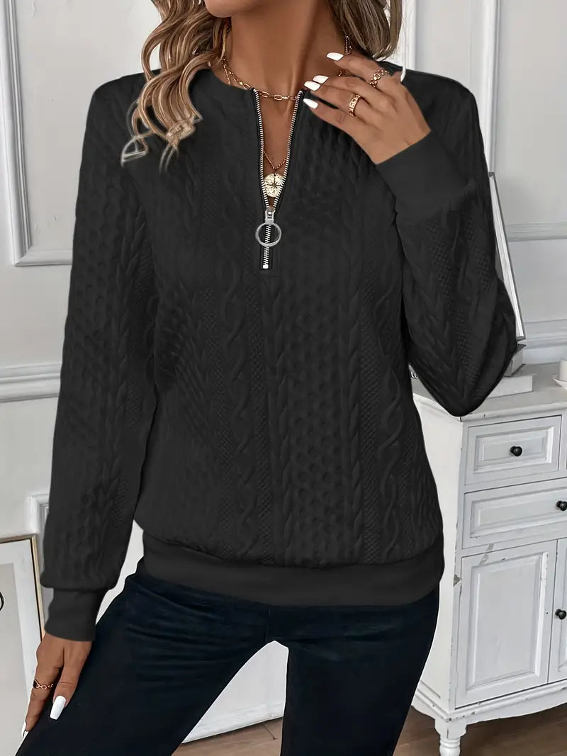 Emma |  Elegant Quarter-Zip Sweater