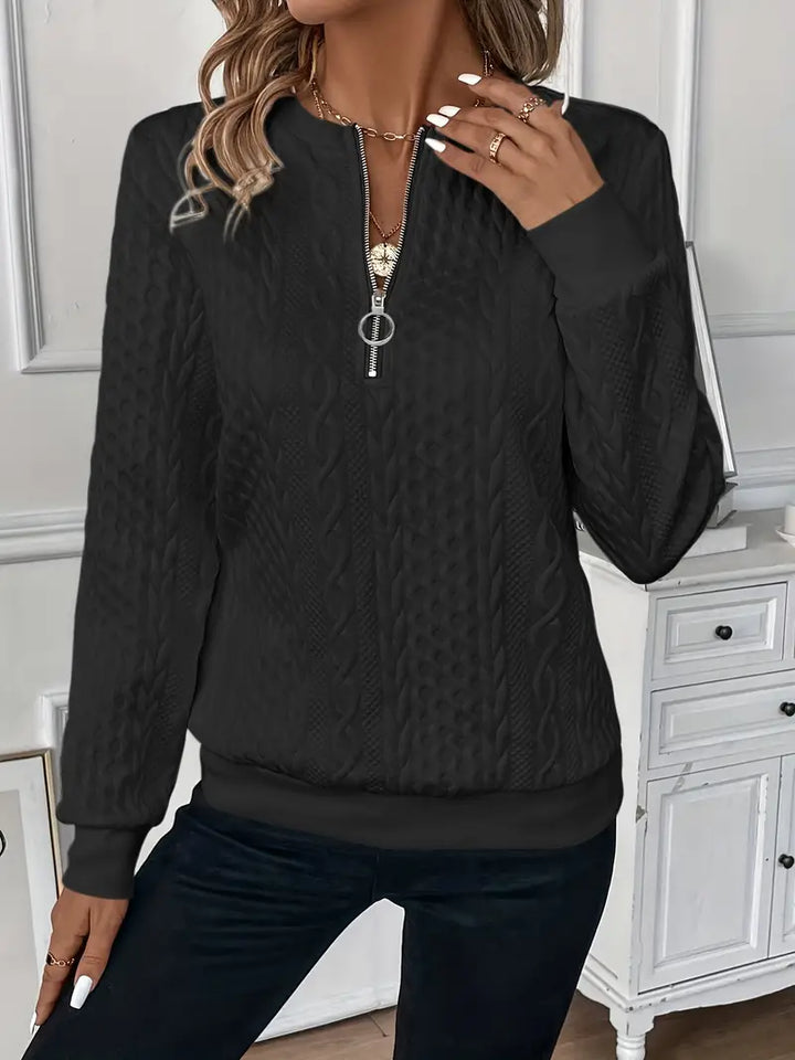 Emma |  Elegant Quarter-Zip Sweater