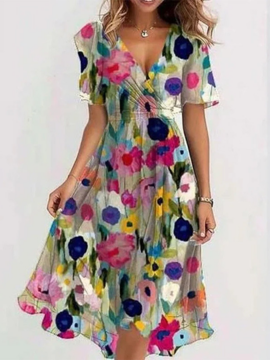 Lavina – Vibrant Boho Midi Dress