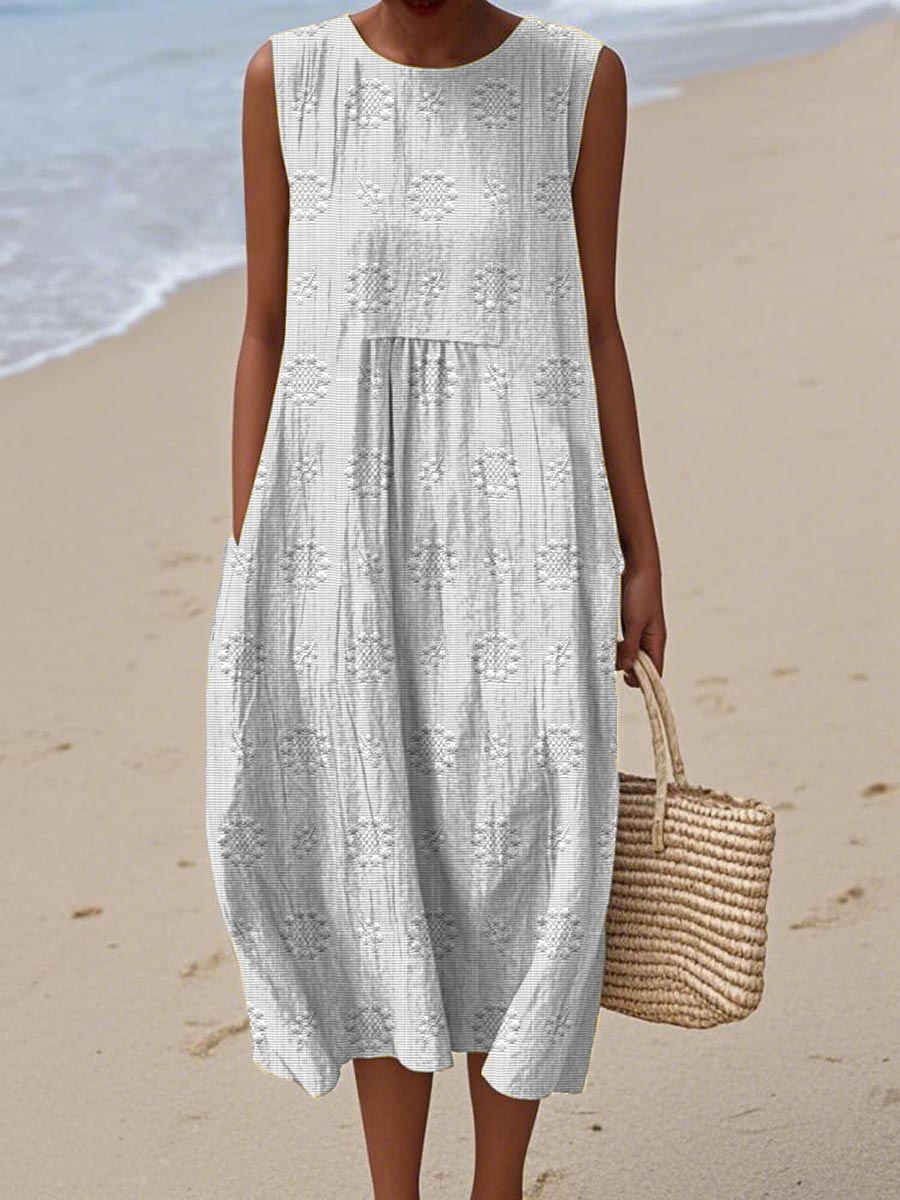 Mia™- Elegant Sleeveless Dress with Pockets