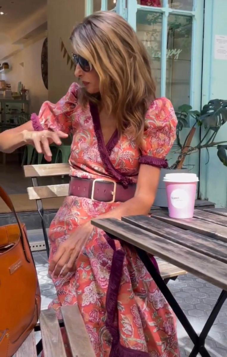 Mira - Elegant Pink Short Sleeve Maxi Dress