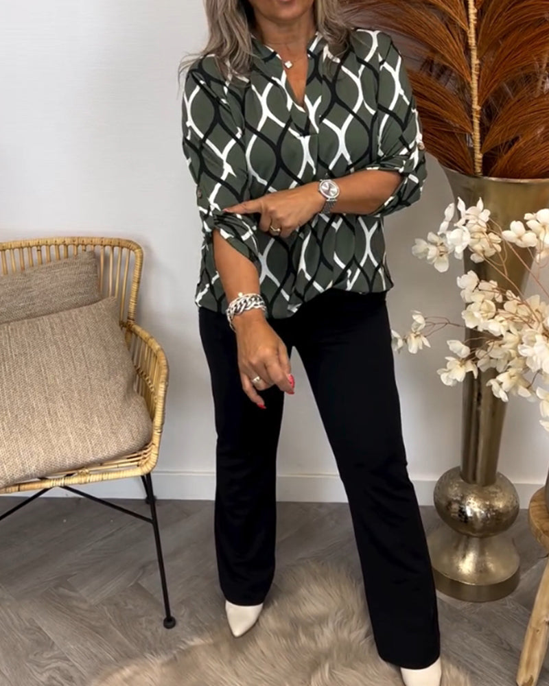 Selya™ - Geometric Print Blouse