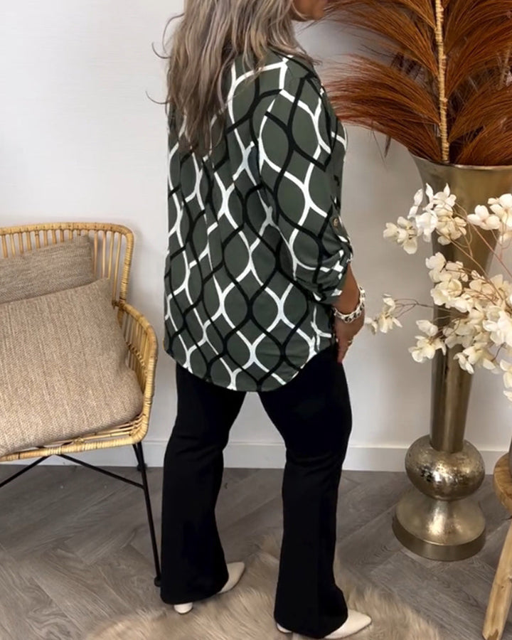 Selya™ - Geometric Print Blouse