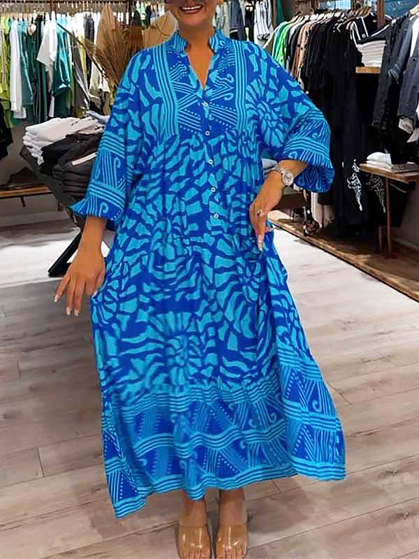 Mira | V-Neck Printed Dress