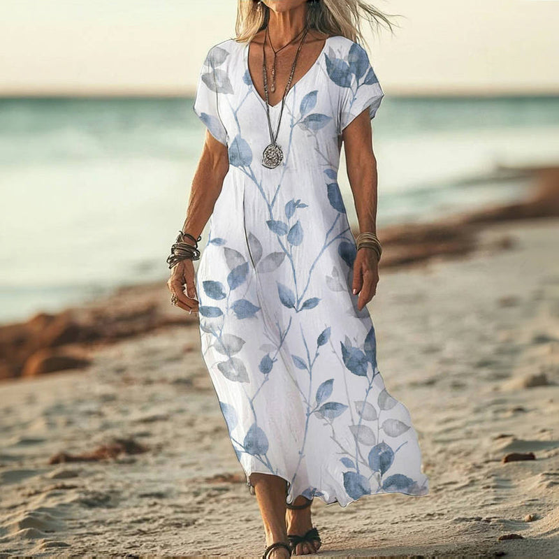 Pamela - Casual Leaf Print Dress