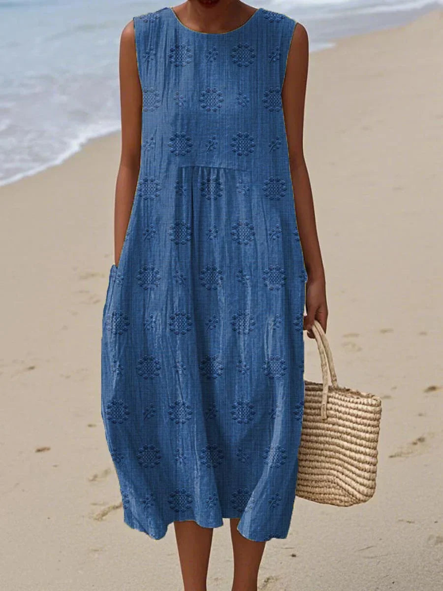 Mia™- Elegant Sleeveless Dress with Pockets