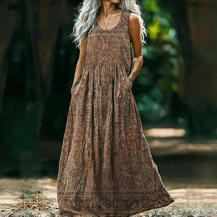 Terra - Vintage Ethnic Print Dress