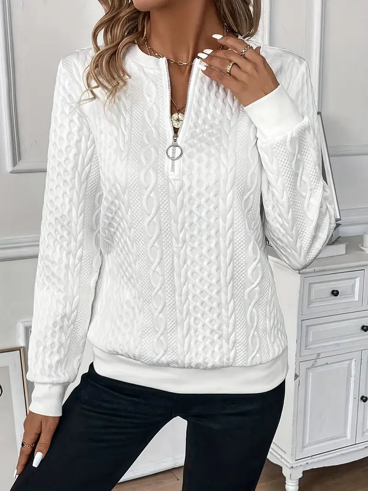 Emma |  Elegant Quarter-Zip Sweater