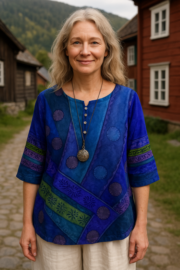 Embla | Comfortable and Colorful Top with half-length sleeves