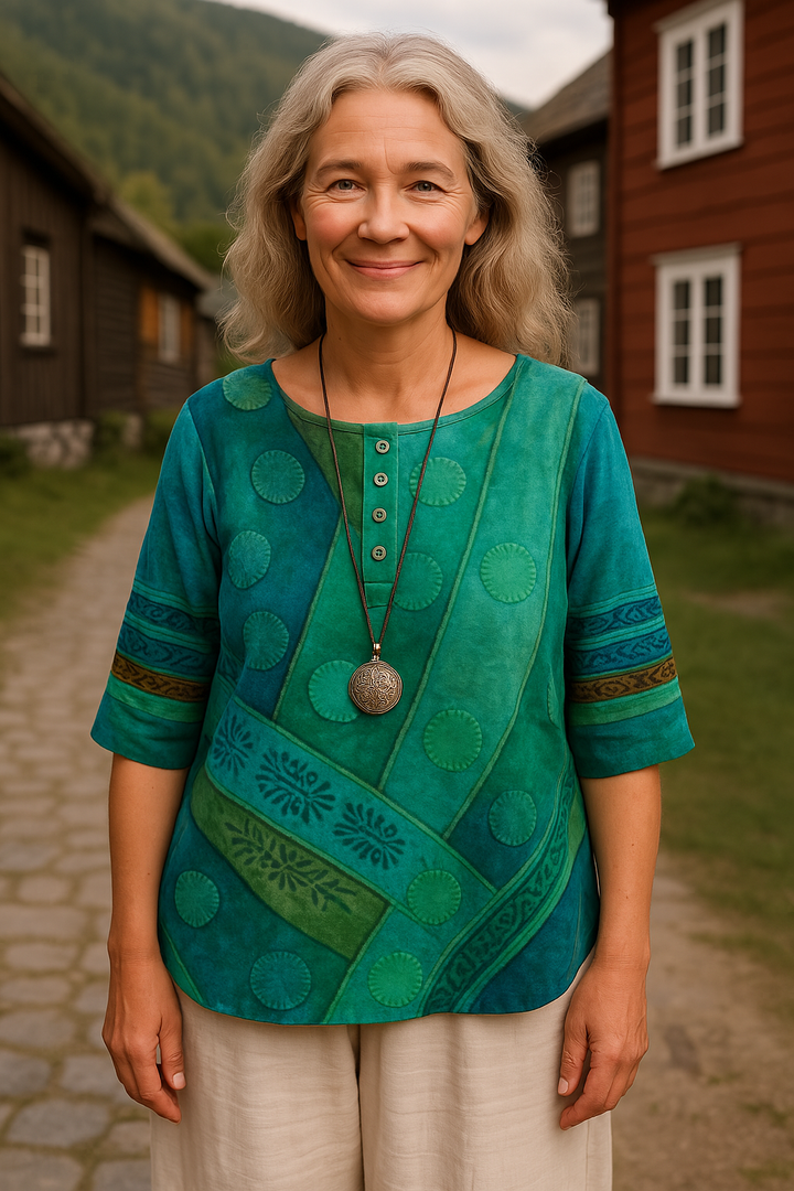 Embla | Comfortable and Colorful Top with half-length sleeves