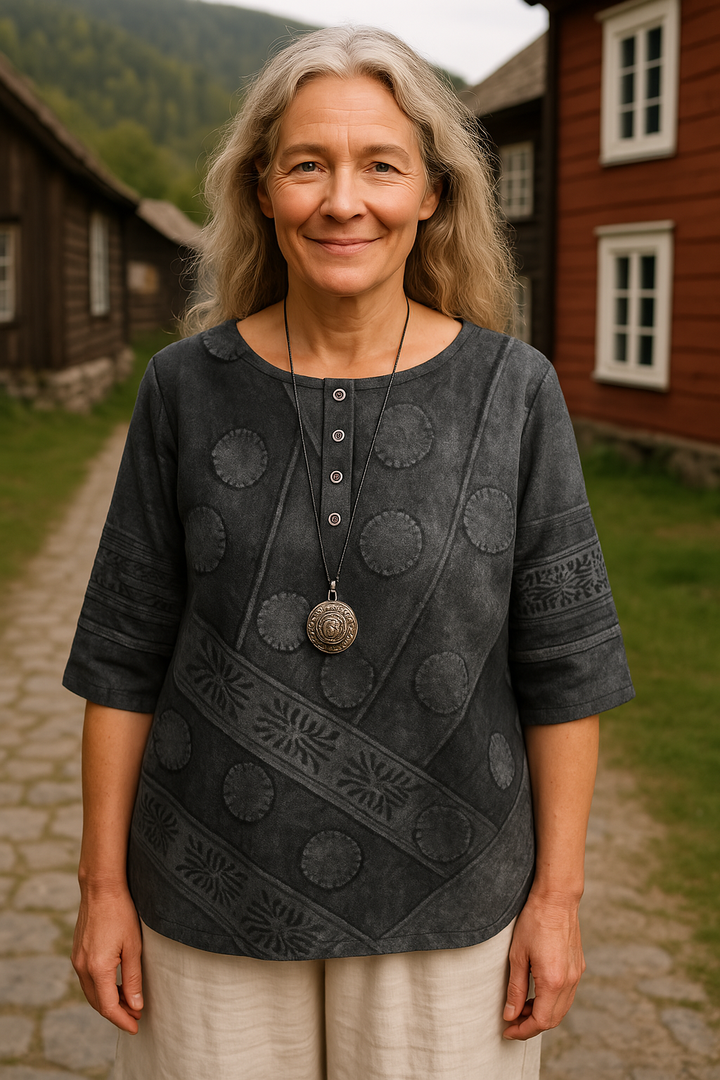 Embla | Comfortable and Colorful Top with half-length sleeves