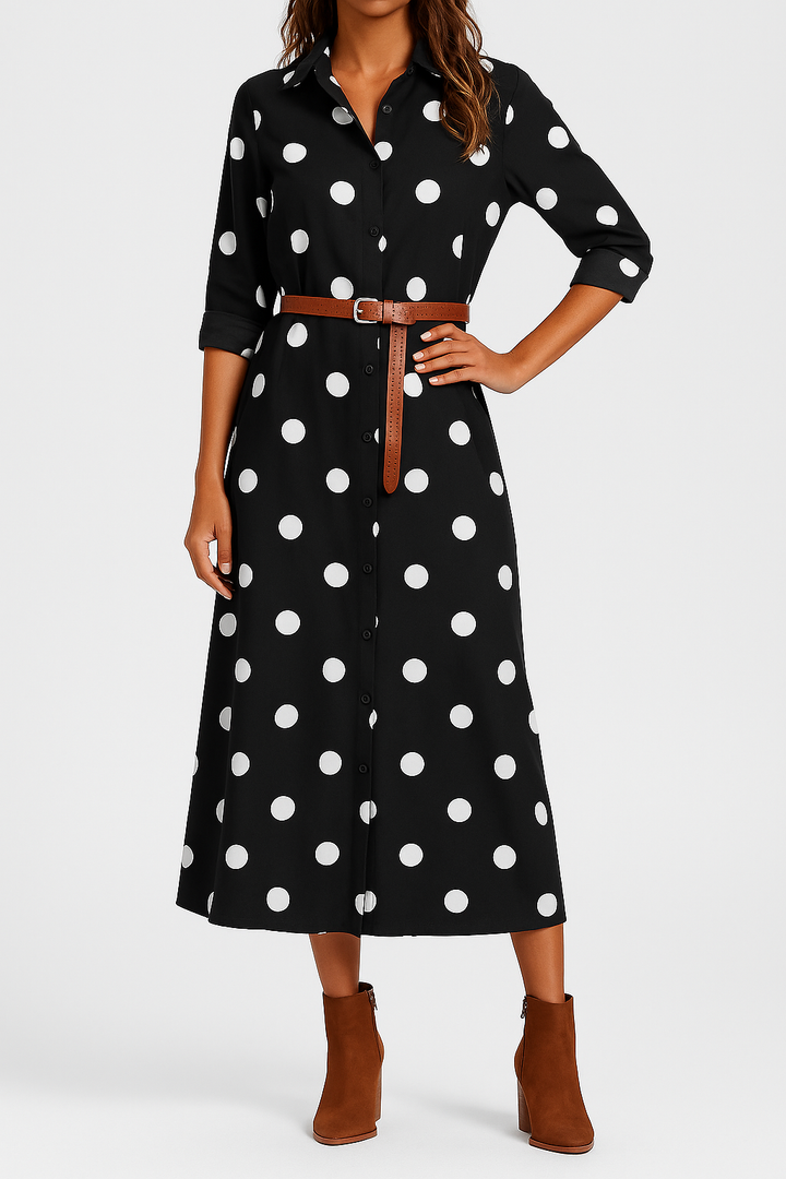 Fenna – Dot Dress with Elegant Fit
