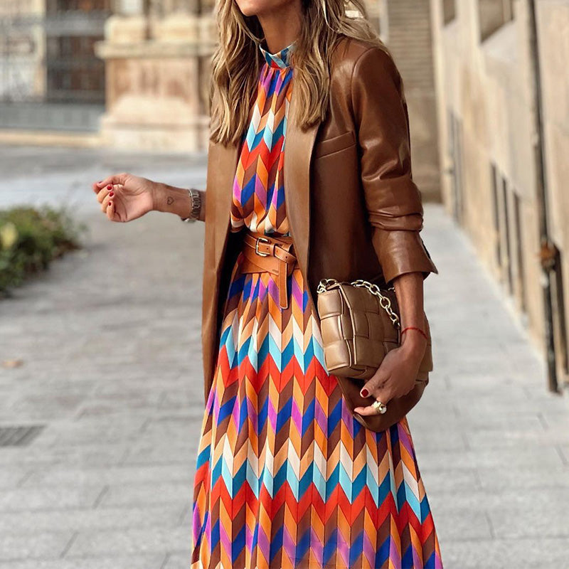 MARISOL - Vibrant Geometric Dress