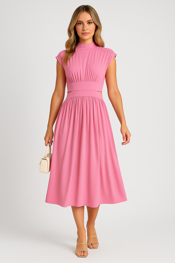Noelia – Elegant Maxi Dress with High Neckline