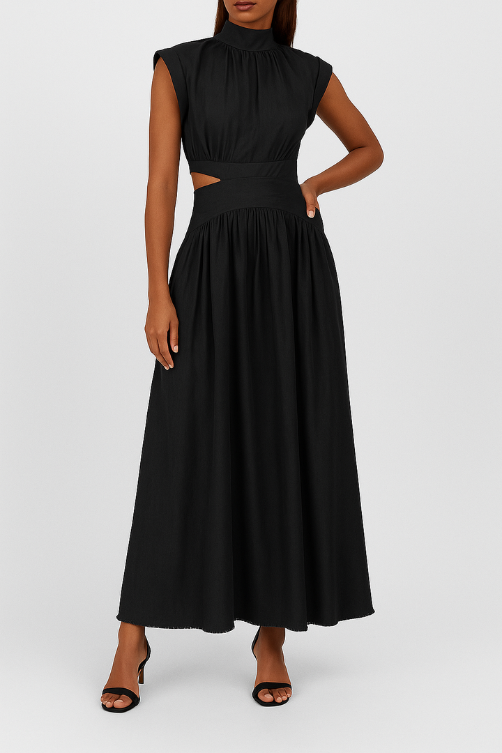 Noelia – Elegant Maxi Dress with High Neckline
