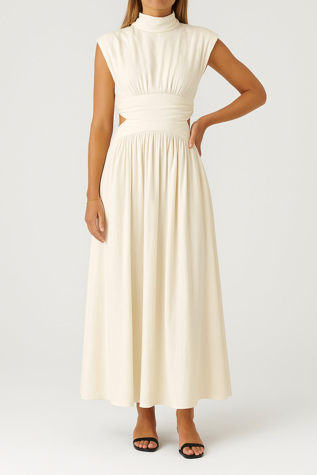 Noelia – Elegant Maxi Dress with High Neckline