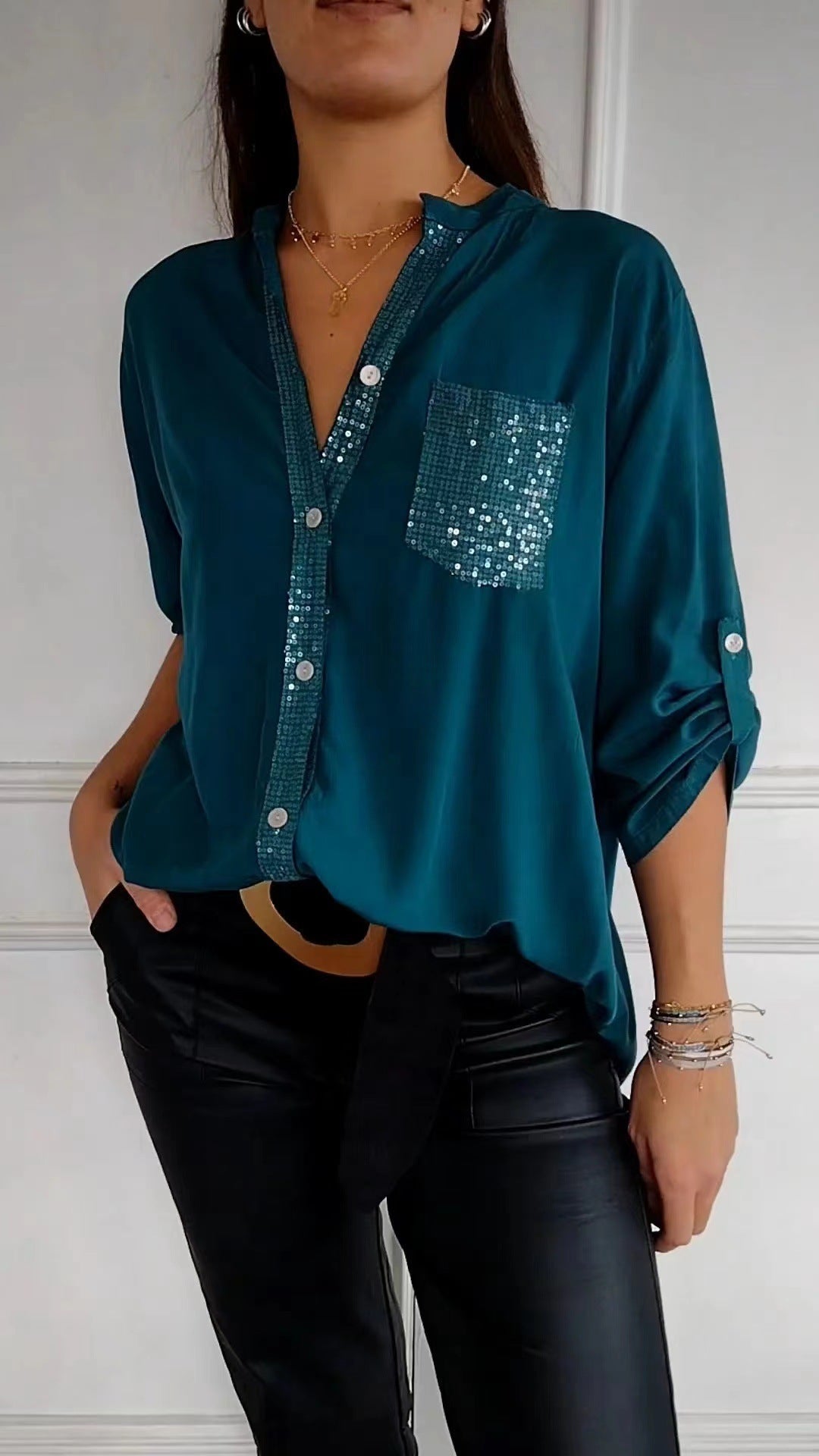 Dani -  Sequin Detailed Blouse