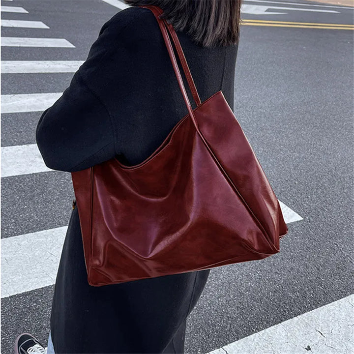 lisa™ – spacious brown tote bag in leather look