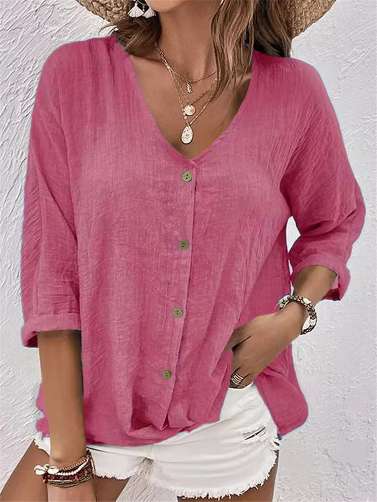Rosalinda - Summer Blouse With Button