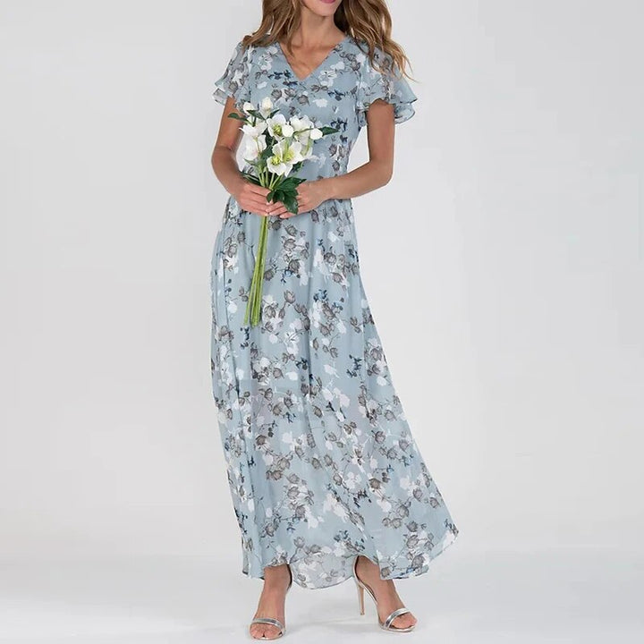 Elvianne – Long Summer Dress with Vivid Floral Print